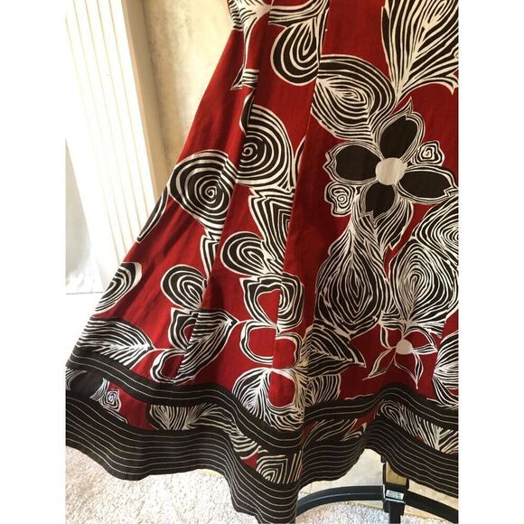 Nine West Women’s Red and Brown Floral Design  Tank Dress Size 8 - Picture 4 of 8